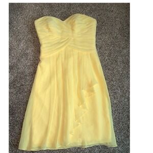 David's Bridal Yellow Strapless Dress Size 2 Party Cocktail Sheath Summer